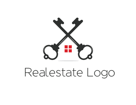 two keys forming negative spacing house