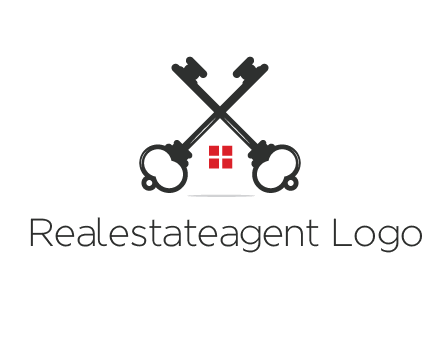 two keys forming negative spacing house