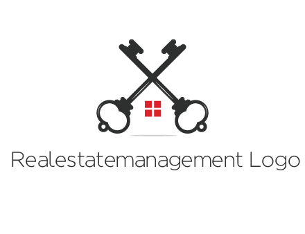two keys forming negative spacing house