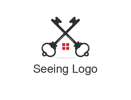 two keys forming negative spacing house