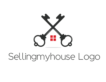 two keys forming negative spacing house