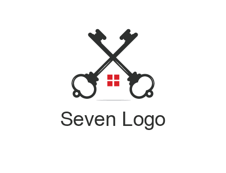 two keys forming negative spacing house