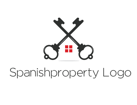 two keys forming negative spacing house