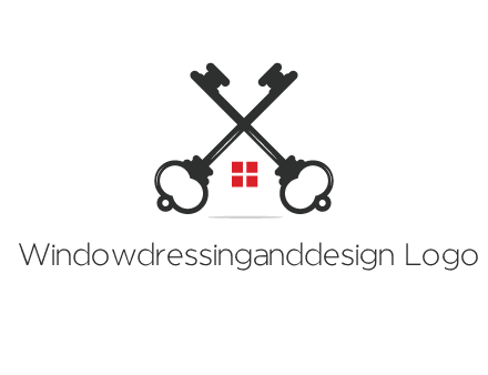 two keys forming negative spacing house