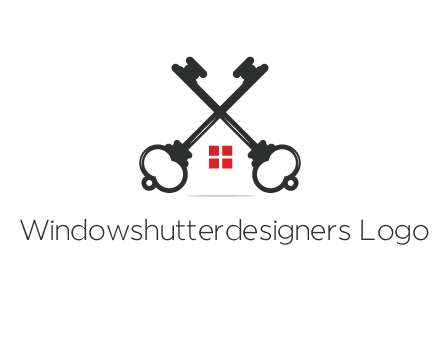 two keys forming negative spacing house