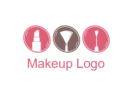 makeup products in circles