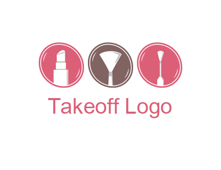 makeup products in circles
