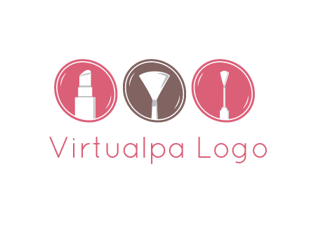 makeup products in circles