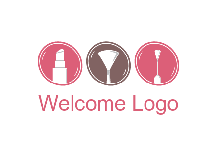 makeup products in circles
