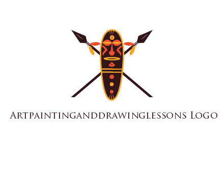 spears behind traditional spearhead mask 