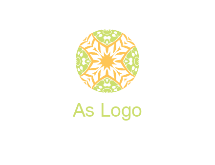 floral pattern in circle symbol