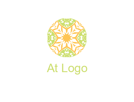 floral pattern in circle symbol