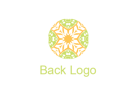 floral pattern in circle symbol