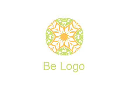 floral pattern in circle symbol