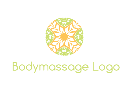 floral pattern in circle symbol