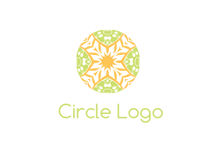 floral pattern in circle symbol