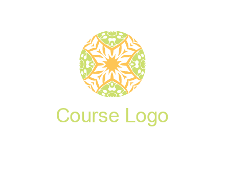 floral pattern in circle symbol