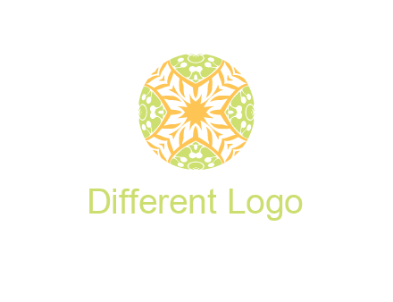 floral pattern in circle symbol