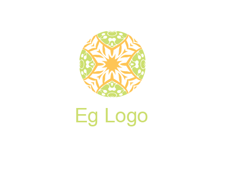 floral pattern in circle symbol