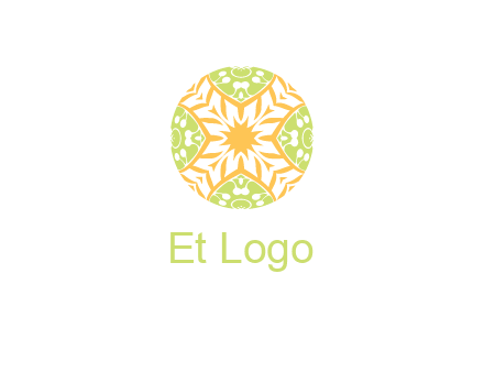 floral pattern in circle symbol