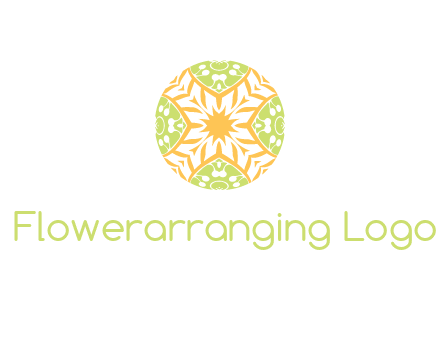 floral pattern in circle symbol