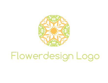 floral pattern in circle symbol