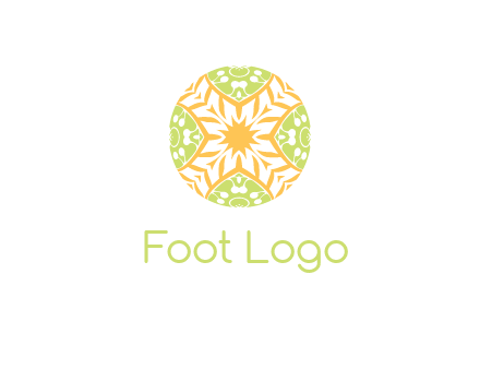 floral pattern in circle symbol