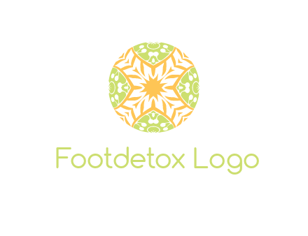 floral pattern in circle symbol
