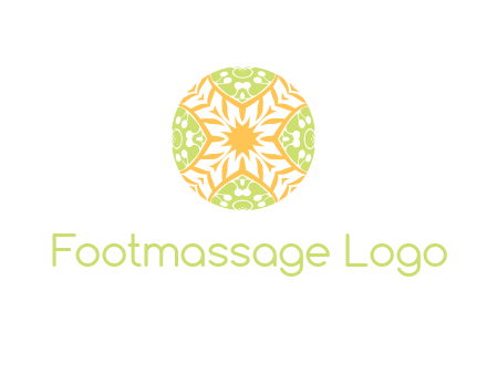 floral pattern in circle symbol