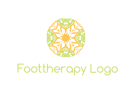 floral pattern in circle symbol