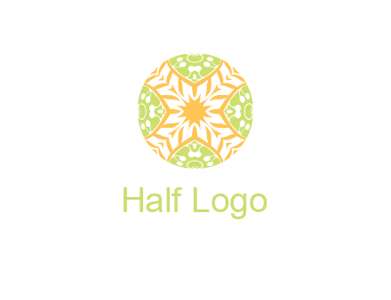 floral pattern in circle symbol