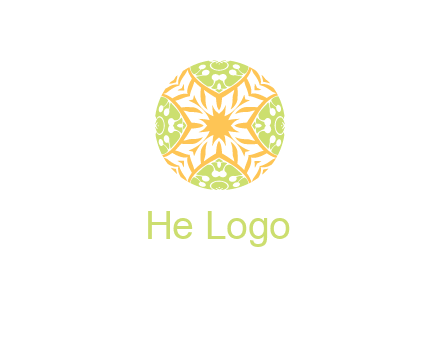 floral pattern in circle symbol