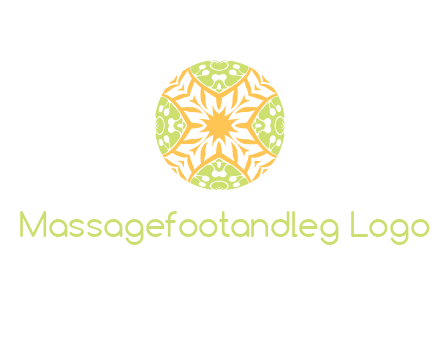 floral pattern in circle symbol