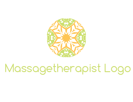 floral pattern in circle symbol