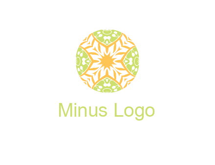 floral pattern in circle symbol