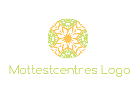 floral pattern in circle symbol