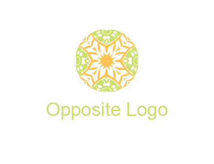 floral pattern in circle symbol