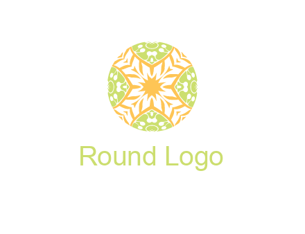 floral pattern in circle symbol