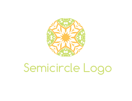 floral pattern in circle symbol