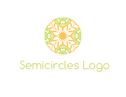floral pattern in circle symbol