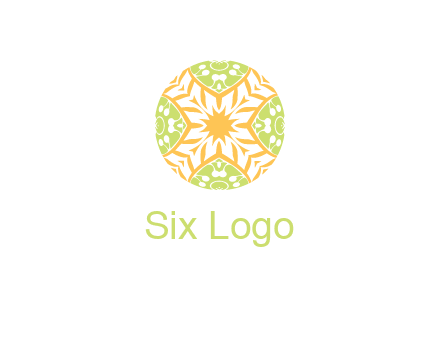 floral pattern in circle symbol