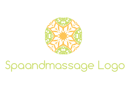 floral pattern in circle symbol