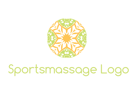 floral pattern in circle symbol