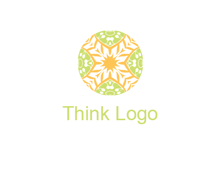 floral pattern in circle symbol