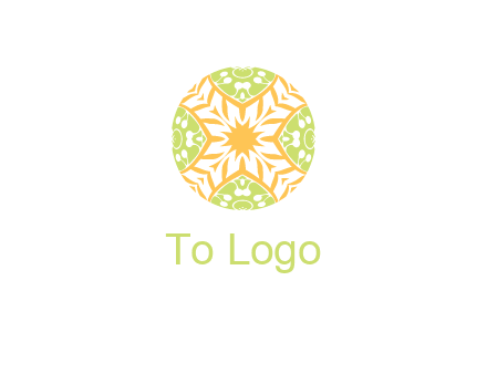 floral pattern in circle symbol