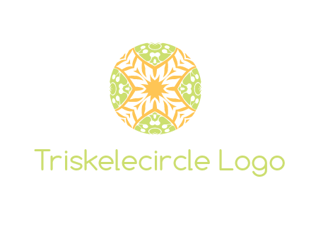 floral pattern in circle symbol