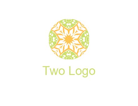 floral pattern in circle symbol