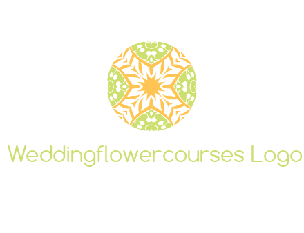 floral pattern in circle symbol