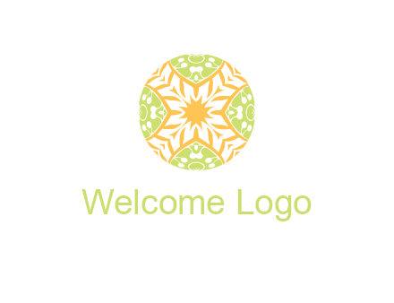 floral pattern in circle symbol
