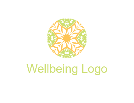 floral pattern in circle symbol